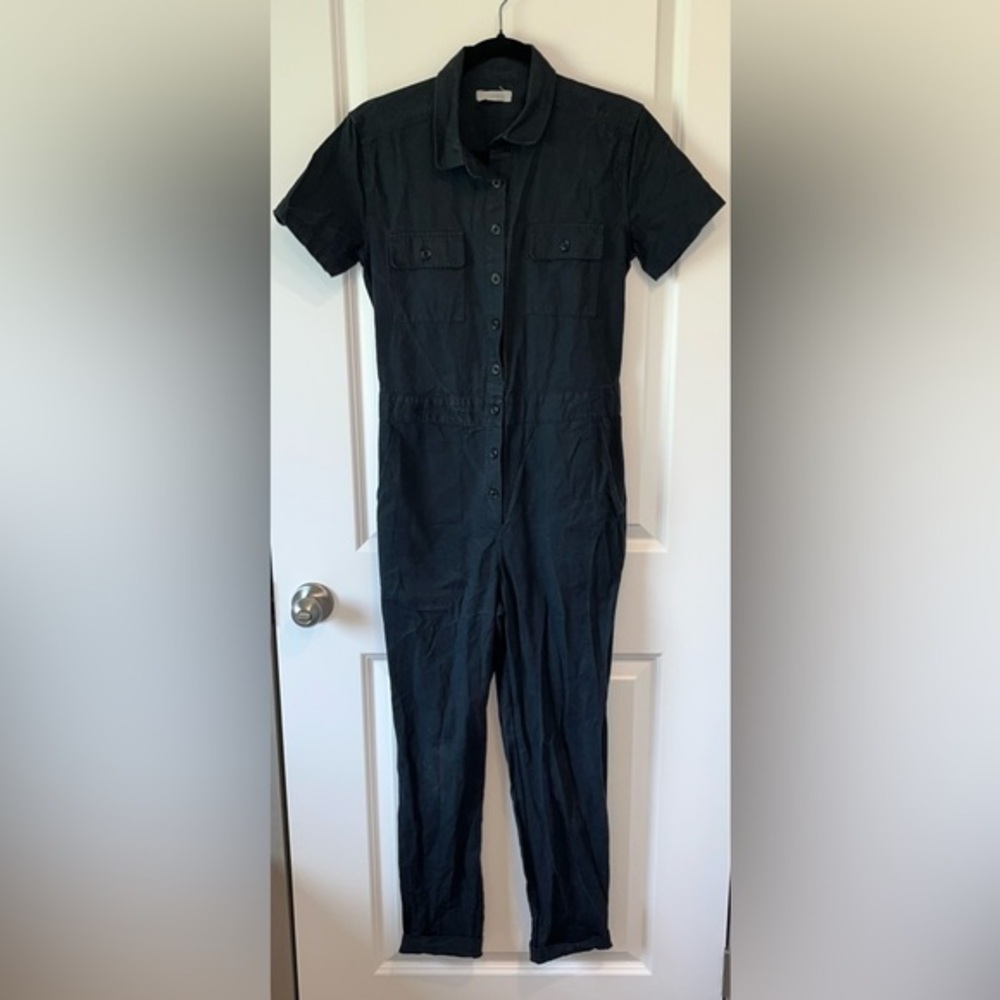 Women’s Outerknown Coveralls Jumpsuit Organic Cotton Linen Black Size XS